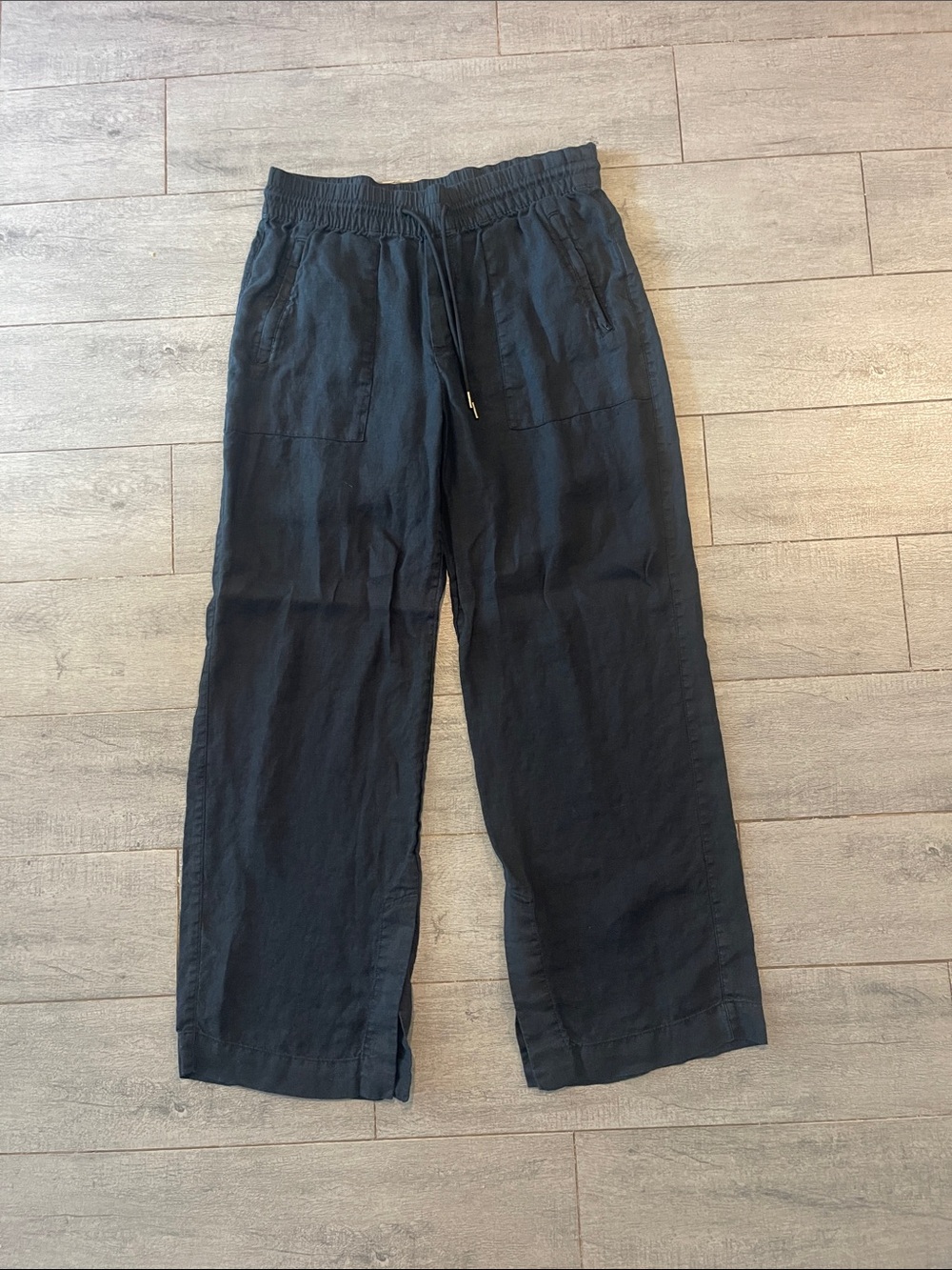 Athleta retreat linen Black Elastic Waist Pants